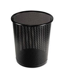 AOPART20017 URBAN COLLECTION PUNCHED METAL WASTEBIN, 20.24 OZ, 9" DIAMETER, STEEL, BLACK SATIN