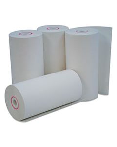 UNV35765 DELUXE DIRECT THERMAL PRINT PAPER ROLLS, 0.38" CORE, 4.38" X 127FT, WHITE, 50/CARTON