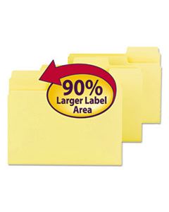 SMD11984 SUPERTAB COLORED FILE FOLDERS, 1/3-CUT TABS, LETTER SIZE, 11 PT. STOCK, YELLOW, 100/BOX