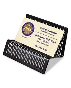 AOPART20001 URBAN COLLECTION PUNCHED METAL BUSINESS CARD HOLDER, HOLDS 50 2 X 3 1/2, BLACK