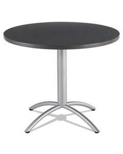 ICE65628 CAFEWORKS TABLE, 36 DIA X 30H, GRAPHITE GRANITE/SILVER