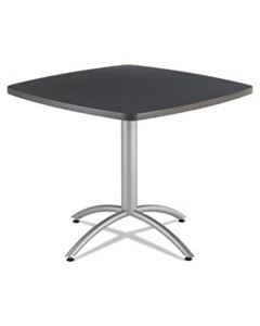 ICE65618 CAFEWORKS TABLE, 36W X 36D X 30H, GRAPHITE GRANITE/SILVER