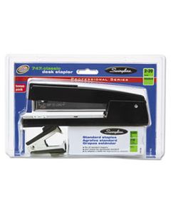 SWI74793 747 CLASSIC STAPLER PLUS PACK WITH STAPLE REMOVER AND STAPLES, 20-SHEET CAPACITY, BLACK