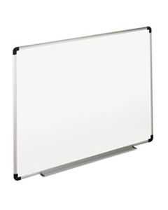 UNV43724 DRY ERASE BOARD, MELAMINE, 48 X 36, WHITE, BLACK/GRAY ALUMINUM/PLASTIC FRAME