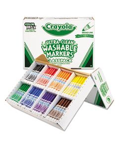 CYO588200 ULTRA-CLEAN WASHABLE MARKER CLASSPACK, BROAD BULLET TIP, ASSORTED COLORS, 200/BOX