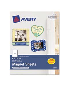 AVE3270 PRINTABLE MAGNET SHEETS, 8.5 X 11, WHITE, 5/PACK