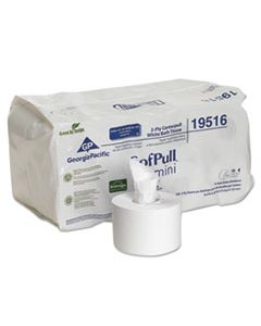 GPC19516 SOFPULL MINI CENTERPULL BATH TISSUE, SEPTIC SAFE, 2-PLY, WHITE, 5.25 X 8.4, 500 SHEETS/ROLL, 16 ROLLS/CARTON