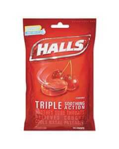 CDB27499 TRIPLE ACTION COUGH DROPS, CHERRY, 30/BAG, 12 BAGS/BOX