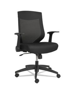 ALEEBK4217 ALERA EB-K SERIES SYNCHRO MID-BACK FLIP ARM MESH-CHAIR, SUPPORTS UP TO 275 LBS., BLACK SEAT/BLACK BACK, BLACK BASE