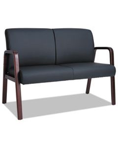 ALERL2219M ALERA RECEPTION LOUNGE SERIES WOOD LOVESEAT, 44.88W X 26.13D X 33H, BLACK/MAHOGANY