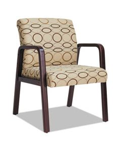 ALERL4351M ALERA RECEPTION LOUNGE WL SERIES GUEST CHAIR, 24" X 26" X 33.25", TAN SEAT/TAN BACK, MAHOGANY BASE