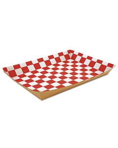 SCH0590 LUNCH TRAYS, PAPERBOARD, RED/WHITE CHECK, 10.5"W X 7.5"D X 1.5"H, 250/CARTON