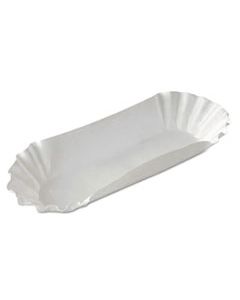 DXEHD8050 MEDIUM WEIGHT FLUTED HOT DOG TRAYS, PAPER, WHITE, 8", 250/PK, 12 PK/CT