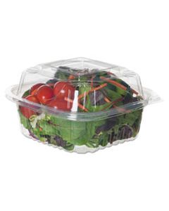 ECOEPLC6 RENEWABLE AND COMPOSTABLE CLEAR CLAMSHELLS, 6 X 6 X 3, 80/PACK, 3 PACKS/CARTON