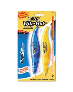 BICWOELP21 WITE-OUT EXACT LINER CORRECTION TAPE, 1/5" X 236", BLUE/ORANGE, 2/PACK