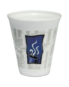 DCC12X16TWN UPTOWN THERMO-GLAZE HOT/COLD CUPS, FOAM, 12OZ, BLUE/BLACK/GRAY, 20/BAG, 50/CT