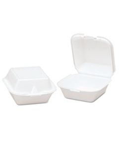 GNPSN225 SNAP-IT FOAM HINGED SANDWICH CONTAINER, 5-4/5X5-2/3X3-1/8, WHITE, 125/BAG, 4/CT