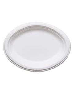 ECOEPP009 RENEWABLE & COMPOSTABLE SUGARCANE PLATES, OVAL - 10" X 7", 50/PK, 10 PK/CT