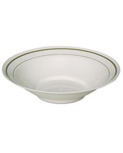 WNAMPBWL10IPREM MASTERPIECE PLASTIC BOWLS, 10 OZ., IVORY W/ GOLD ACCENTS, ROUND, 10/PACK, 15/CT