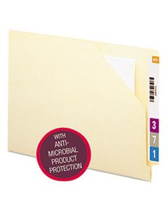 SMD75715 END TAB FILE JACKET WITH ANTIMICROBIAL PRODUCT PROTECTION, SHELF-MASTER REINFORCED STRAIGHT TAB, LETTER SIZE, MANILA, 100/BOX