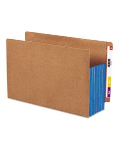 SMD74689 REDROPE DROP-FRONT END TAB FILE POCKETS W/ FULLY LINED COLORED GUSSETS, 5.25" EXPANSION, LEGAL SIZE, REDROPE/BLUE, 10/BOX