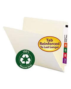 SMD24160 100% RECYCLED MANILA END TAB FOLDERS, STRAIGHT TAB, LETTER SIZE, 100/BOX
