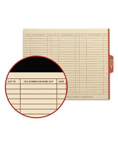 SMD61910 OUT GUIDES, 1/5 TAB, MANILA, LETTER, RED, 100/BOX