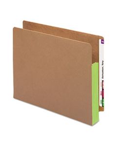 SMD73680 REDROPE DROP-FRONT END TAB FILE POCKETS W/ FULLY LINED COLORED GUSSETS, 3.5" EXPANSION, LETTER SIZE, REDROPE/GREEN, 10/BOX