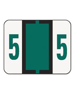 SMD67375 NUMERICAL END TAB FILE FOLDER LABELS, 5, 1 X 1.25, WHITE, 500/ROLL