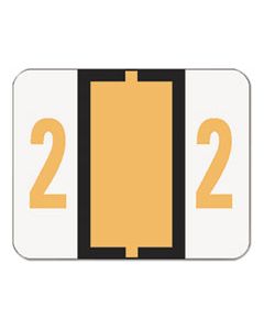 SMD67372 NUMERICAL END TAB FILE FOLDER LABELS, 2, 1 X 1.25, WHITE, 500/ROLL
