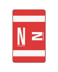 SMD67184 ALPHA-Z COLOR-CODED SECOND LETTER ALPHABETICAL LABELS, N, 1 X 1.63, RED, 10/SHEET, 10 SHEETS/PACK