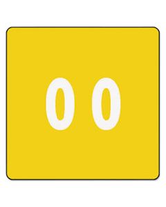 SMD67420 NUMERICAL END TAB FILE FOLDER LABELS, 0, 1.5 X 1.5, YELLOW, 250/ROLL