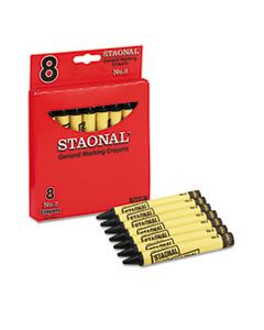 CYO5200023051 STAONAL MARKING CRAYONS, BLACK, 8/BOX