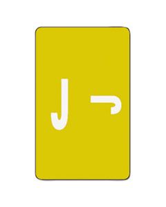 SMD67180 ALPHA-Z COLOR-CODED SECOND LETTER ALPHABETICAL LABELS, J, 1 X 1.63, YELLOW, 10/SHEET, 10 SHEETS/PACK