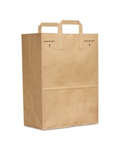 BAGSK1670EZ300 GROCERY PAPER BAGS, 70 LBS CAPACITY, 1/6 BBL, 12"W X 7"D X 17"H, KRAFT, 300 BAGS