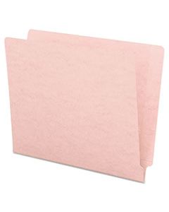 SMD25610 REINFORCED END TAB COLORED FOLDERS, STRAIGHT TAB, LETTER SIZE, PINK, 100/BOX