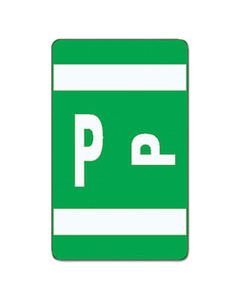 SMD67186 ALPHA-Z COLOR-CODED SECOND LETTER ALPHABETICAL LABELS, P, 1 X 1.63, DARK GREEN, 10/SHEET, 10 SHEETS/PACK
