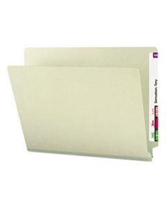 SMD26200 EXTRA-HEAVY RECYCLED PRESSBOARD END TAB FOLDERS, STRAIGHT TAB, 1" EXPANSION, LETTER SIZE, GRAY-GREEN, 25/BOX