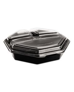 SCC864628PS94 OCTAVIEW CF CONTAINER, 3-C, BLACK/CLEAR, 36OZ, 9.57W X 9.18D X 2.36H, 100/CARTON