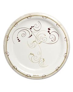 SCCHP9SJ8001CT SYMPHONY HEAVYWEIGHT PAPER DINNERWARE, 9", ROUND, WHITE/BEIGE/RED,125/PK, 4PK/CT