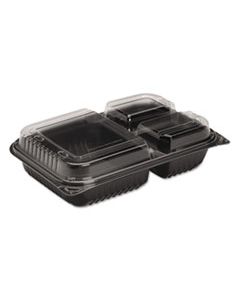 SCC919019PM94 DINNER BOX, 3-COMP, BLACK/CLEAR, 32OZ, 11 1/2W X 8.05D X 2.95H, 100/CARTON