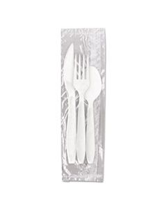 SCCRSW7Z RELIANCE MEDIUM HEAVY WEIGHT CUTLERY KIT: KNIFE/FORK/SPOON, WHITE, 500 PACKS/CT