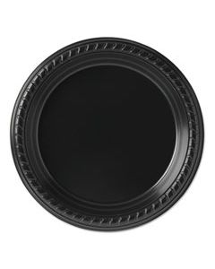 SCCPS75E PARTY PLASTIC PLATES, 7 1/4IN, BLACK, 25/PACK, 20 PACKS/CARTON