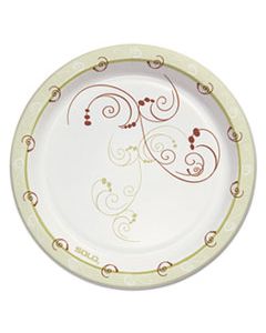 SCCMP7SYM SYMPHONY MDMWGT PAPER DINNERWARE, PLATE, 7", RND, WH/BG/RD, 125/PK, 8 PK/CT