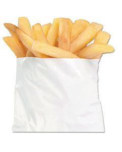 BGC450006 FRENCH FRY BAGS, 0.25", 4.5" X 4.5", WHITE, 2,000/CARTON