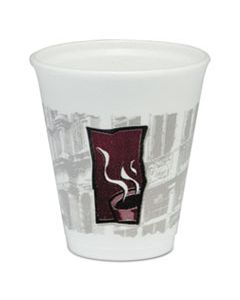 DCC8X8TWN UPTOWN THERMO-GLAZE HOT/COLD CUPS, FOAM, 8OZ, RED/BLACK/GRAY, 25/BAG, 40/CT