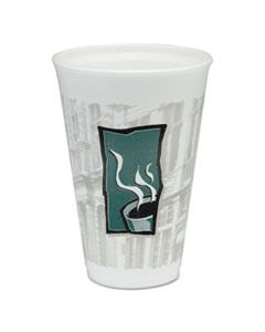 DCC16X16TWN UPTOWN THERMO-GLAZE HOT/COLD CUPS, FOAM, 16OZ, GREEN/BLACK/GRAY, 25/BAG, 40/CT