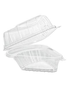 DCCC54HT1 SHOWTIME CLEAR HINGED CONTAINERS, PIE WEDGE, 6 2/3 OZ, PLASTIC, 125/PK, 2 PK/CT