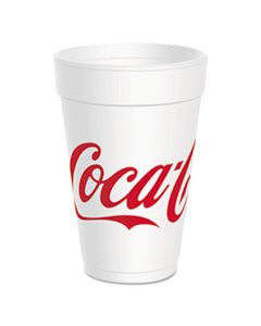 DCC16J16C COCA-COLA FOAM CUPS, 16 OZ, WHITE/RED, 25/BAG, 40 BAGS/CARTON