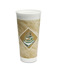 DCC24X16G CAFE G FOAM HOT/COLD CUPS, 24 OZ, BROWN/GREEN/WHITE, 20/BAG, 25 BAGS/CARTON